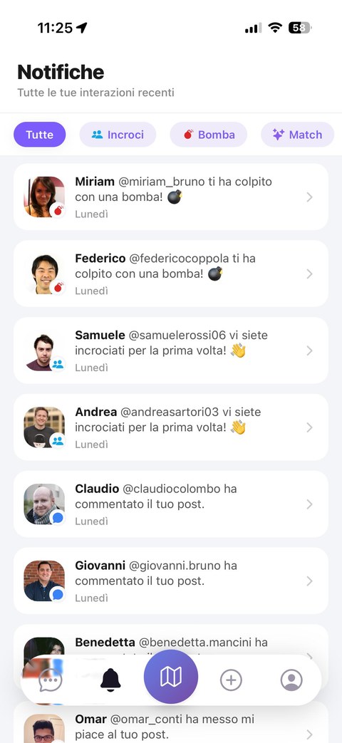 Notifiche: bombe, incroci e commenti